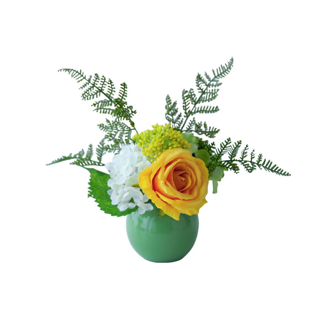 DFGHNBVC Artificial Flowers For Decoration Artificial Rose Flowers Faux Hydrangea Arrangement With Glass Vase Artificial Bonsai In Vase For Indoor Decor Home Decoration Artificial