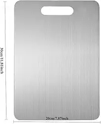 Tábua de Corte Aço Inox 304 Premium Reversível para Carnes, Legumes e Verduras - Retangular, Higiênica e Durável para Cozinha
