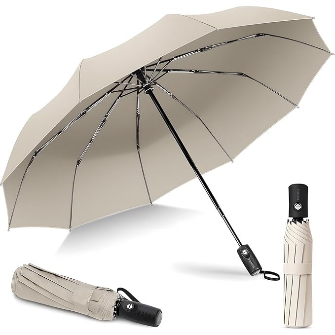 Image of SR Portable Auto Travel Umbrella - Windproof for Rain, Strong for Wind, Auto Open /Close Button, Perfect Car Umbrella for Men & Women