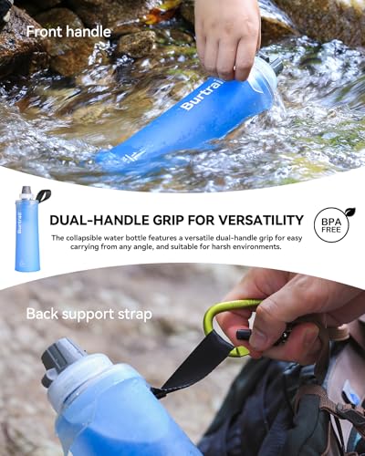 1.0L Collapsible Water Filter Bottle, BPA-Free Ultralight & Durable Squeeze Bottle with 42mm Filter Cap Cartridge, Filtered Water Bottle for Camping, Hiking, Backpacking, Survival & Travel - Image 7