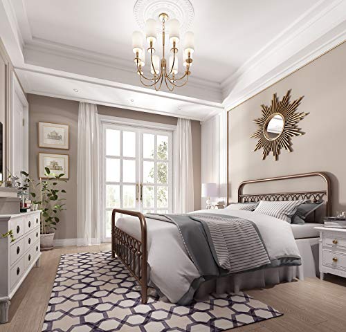 YALAXON-Vintage-Sturdy-Queen-Size-Metal-Bed-Frame-with-Headboard-and-Footboard-Basic-Bed-Frame-No-Box-Spring-NeededAntique-Brown