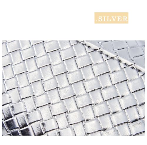 Image of Women's Woven Evening Bag Faux Leather Shoulder Handbag Fashion Crossbody Clutch Purse