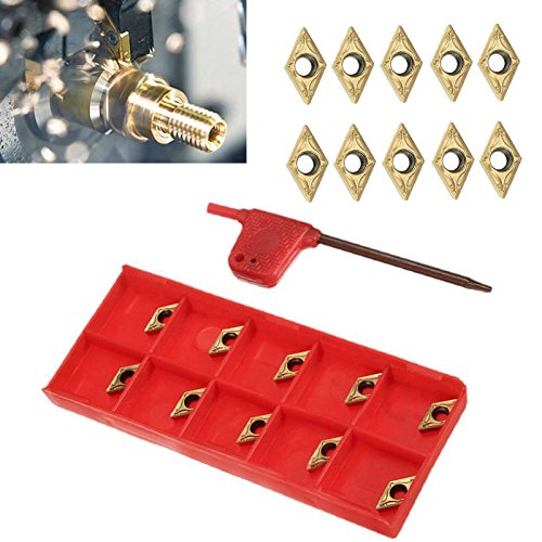 10pcs/lot Carbide Inserts DCMT070204 US735 DCMT21.51 Inserts with Wrench For Lathe Turning Tool