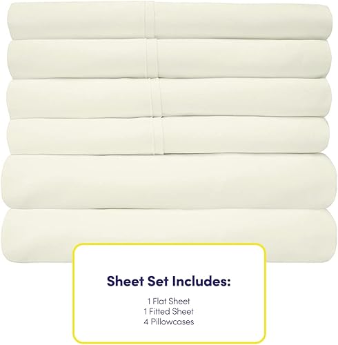 Miniatura 4 de Sweet Home Collection Juego de sábanas de 6 piezas de 1,500 hilos de microfibra con bolsillos profundos y fundas de almohada extra, paquete