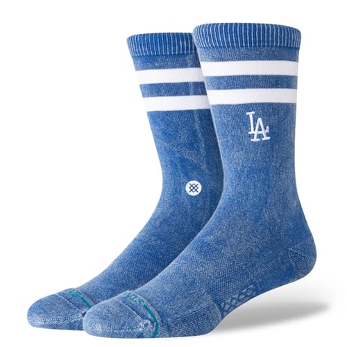 Stance Los Angeles Dodgers Unisex Team Logo Graphic Casual Crew Socks (US Alpha Large Regular Regular Rotation/Blue)