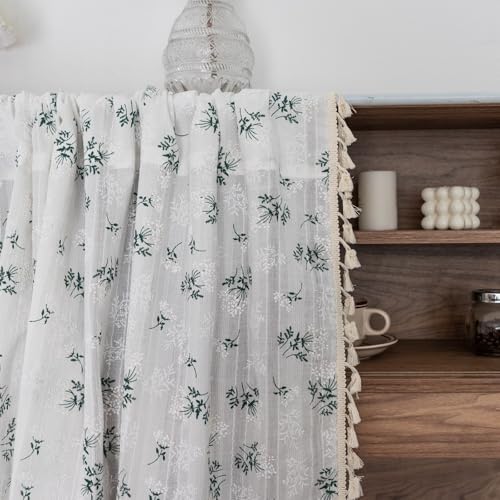 Cortinas de algodón cortas con ojales para vestir las ventanas de tu cuarto 5