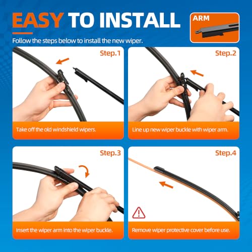 Image of 26 inch23 inch (Top Lock) Windshield Wiper Blades Automotive Replacement for Benz ML-Class 2012-2015 GLE-Class 2016-2017 GL-Class 2013-2016 OEM Quality Premium 2 Pack