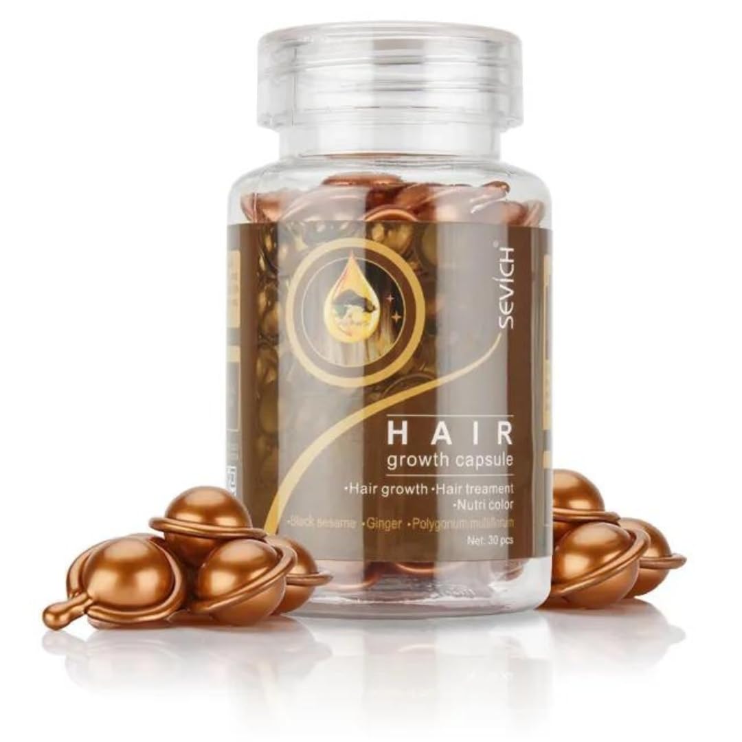 SWEIHair Growth Treatment Serum Oil, Conditioning Repair & Moisturizing Hydrating with Black Sasame & Ginger, Healthier Smooth Silky Thicker Hair for Softness & Shiny Hair 30Pcs