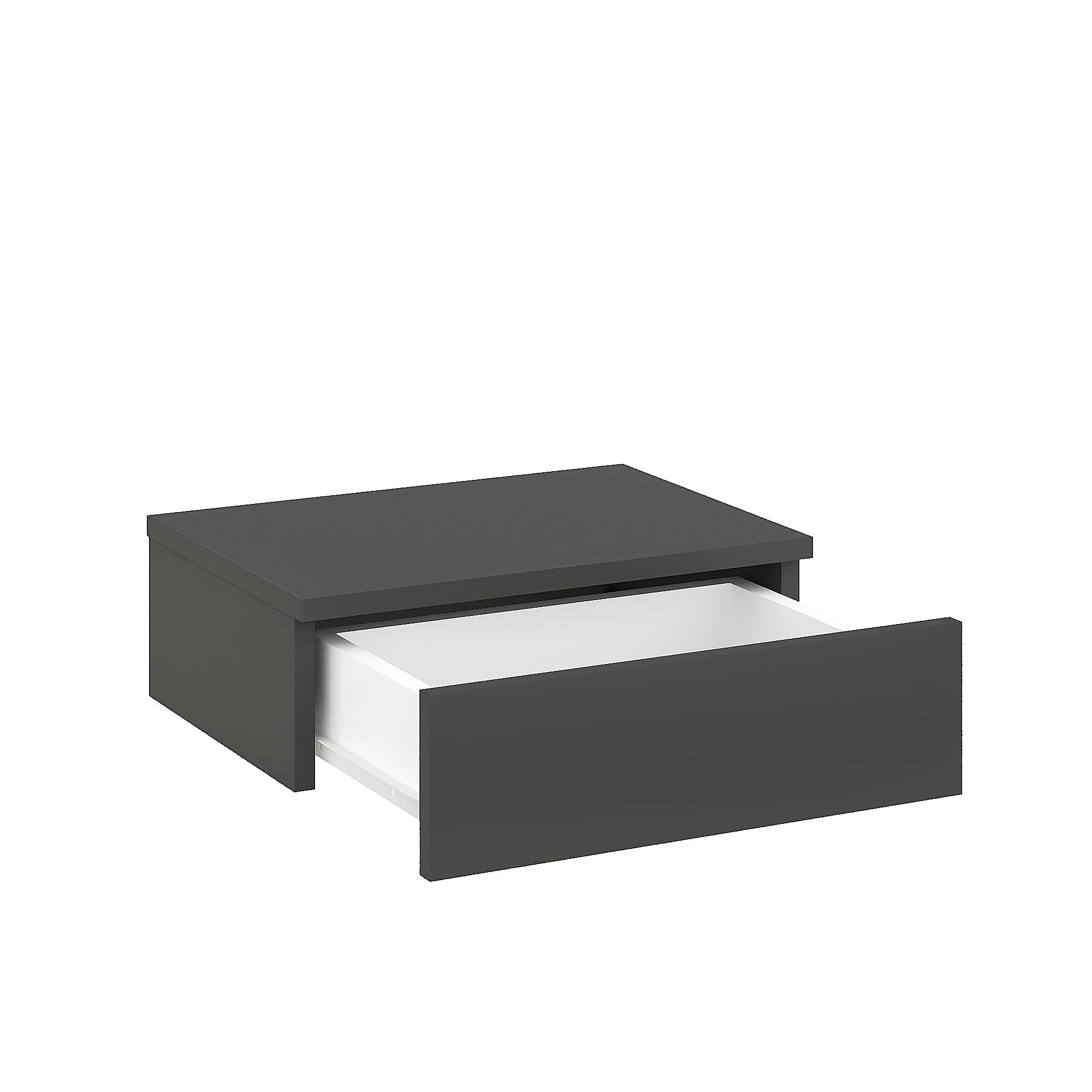 KOMTO Comodino Sospeso con Cassetto Antracite - 2 Set Comodini Sospesi Camera da Letto Mensola da Muro con Cassetto | Monaco 42 x 30 x 15 cm