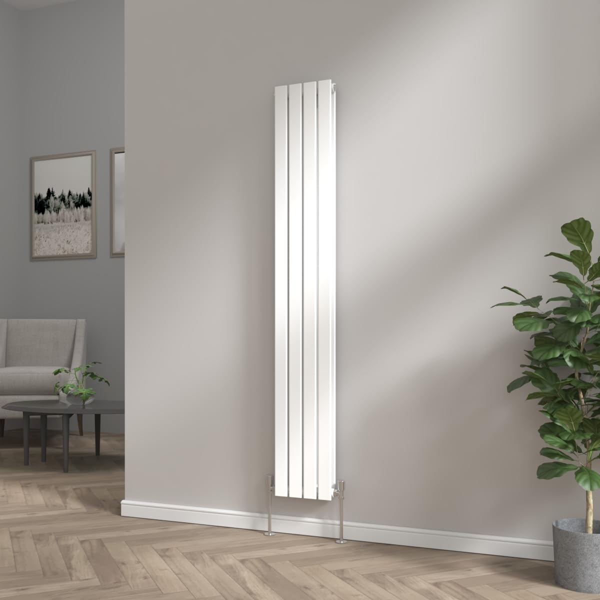Nrg White 1800 X 272Mm Bathroom Vertical Radiator Gloss Double Flat Panel Tall Upright Central Heating Rad