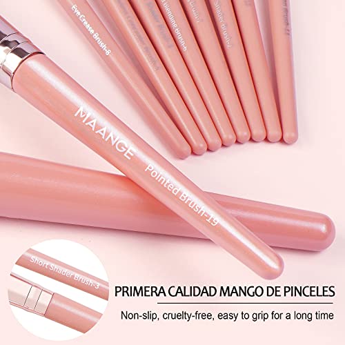 Image of MAANGE Makeup Brush Set 20Pcs Premium Synthetic Foundation Face Powder Blush Concealers Make Up Brushes Sets (Pink)