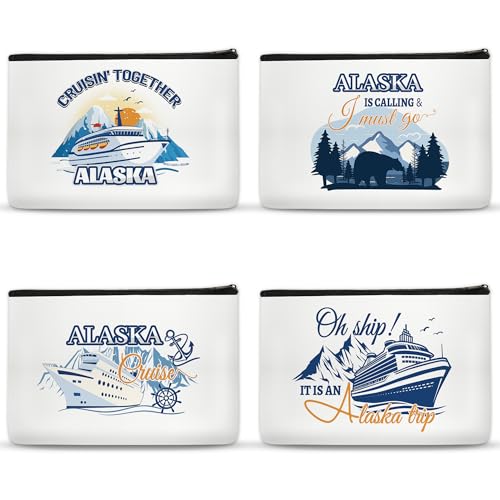 4 Pcs Greece Makeup Bags Gifts for Women, Greece Souvenirs City Themed Gifts Cosmetic Bag, Travel Gifts for Girls Besties Best Friend Bff Sister Daughter