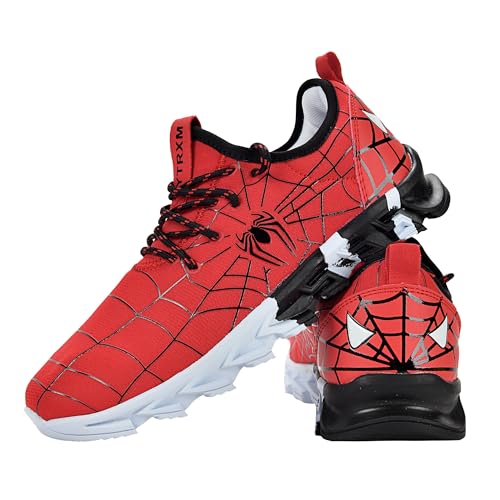 YTRXM Little Kid Sneakers for Boys Girls Breathable Lightweight School Tennis Running Shoes Fashion Sport Shoes Red Size 13, 1 Pair