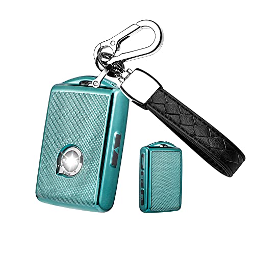 Coque de clé de voiture en TPU carbone pour Volvo S60 S90 V90 protection premium verte