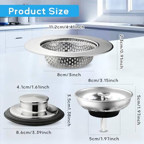 Set de 6 coladores para fregadero de acero inoxidable miniatura 2