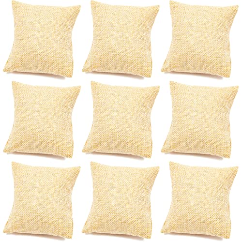 9pcs Coussin De PréSentoir à Bijoux Coussin En Toile De Chanvre Pour Bracelet Coussin Montre Ecrin Pour Montres Coussin Bijoux Bracelet PréSentoir Oreiller D'Affichage De Montre Noyau Velours De Lin Cover