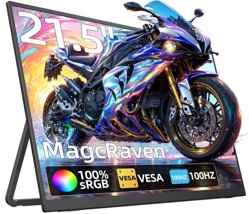 Image of MAGICRAVEN Large Portable Monitor, USB-C & HDMI Laptop Screen Extender,Second Display for Console with Built-in Speakers, Works with PS5, Xbox, Switch, Ideal for Travel, Home & Office - 21.5 inch