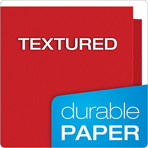 Oxford 2 Pocket Folders, Textured Paper, Assorted Colors (Light Blue, Red, Yellow, Orange, Green), Letter Size, 50 Per Box (67613) #TOP3