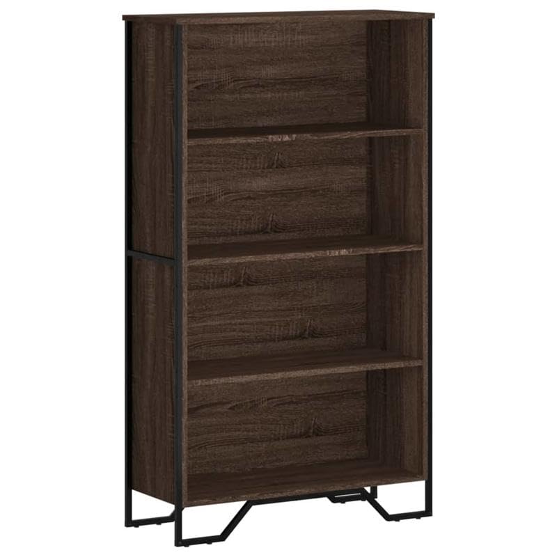 Eleganz Estantería marrón con aspecto de roble 80 x 31 x 137,5 cm, sistema de estanterías estable de madera y metal, ideal para salón, oficina y espacios pequeños, moderna y duradera