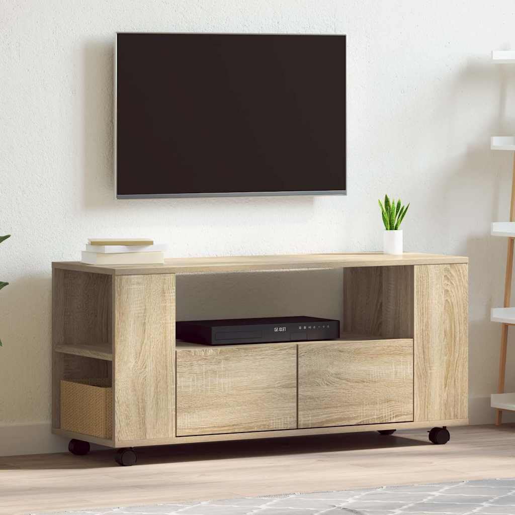 vidaXL Mueble para TV Madera de ingeniería Roble Sonoma 102x34,5x43 cm, Soporte de TV, Armario Auxiliar, Armario para Equipos de música, Armario de TV
