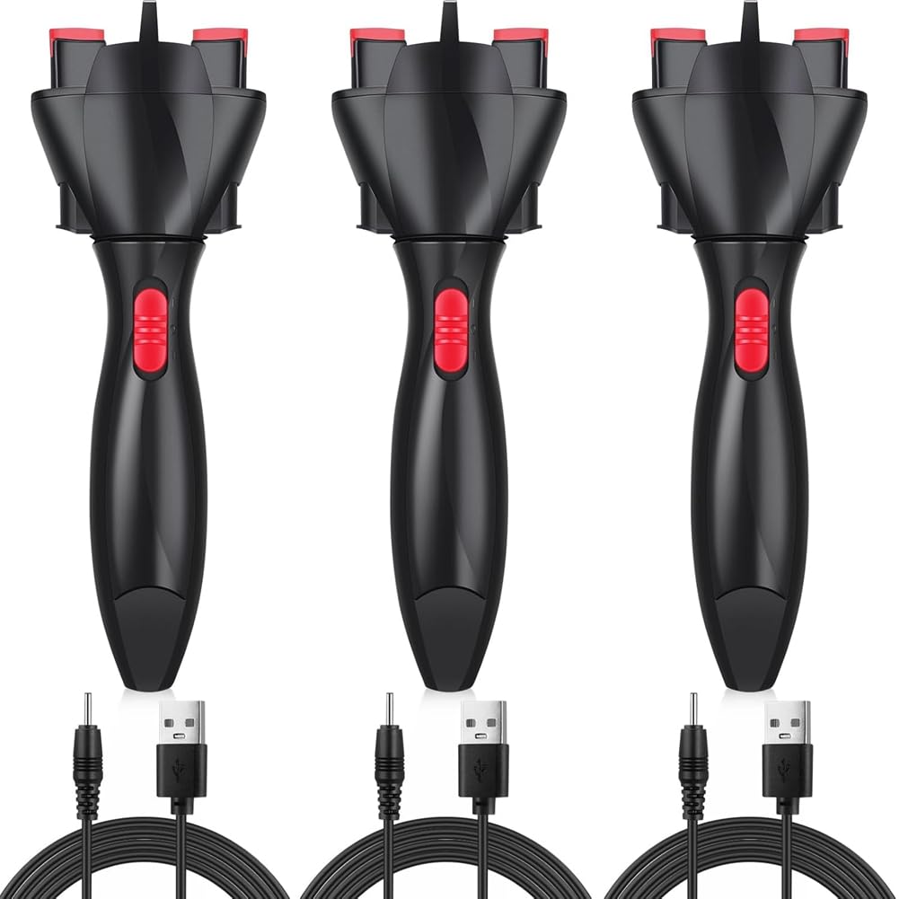 Ensemble de 3 Pièces Machine à Tresser Électrique Automatique Noir Machine à Friser les Cheveux à Faire Soi-Même Machine à Tresser Automatique pour Femmes et Filles