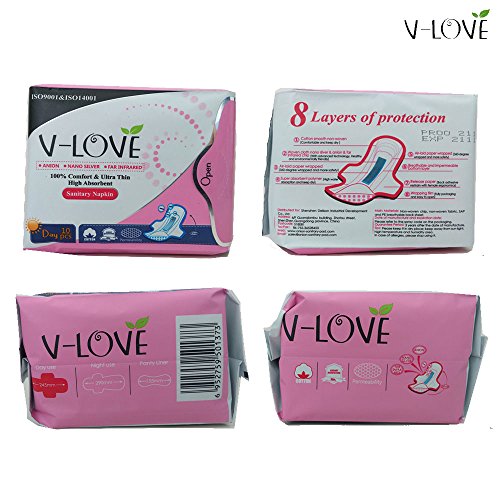 最安値 Vlove超スリム日用ナプキン羽つき 柔らかい肌触り 負イオン
