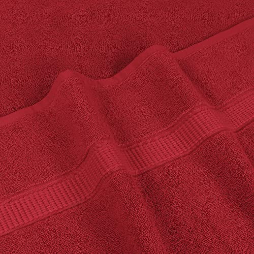 Image of Utopia Towels Luxurious Jumbo Bath Sheet 2 Piece, 600 GSM, 35 by 70 Inches, 100% Ring Spun Cotton, Highly Absorbent and Quick Dry Extra Large Bath Towel, Super Soft Towel, Red (Pack of 2)