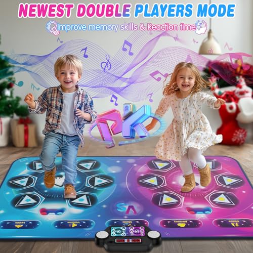 Maysida TW821-1 Upgraded Extra Large Electronic Dance Mats, Dance Pad With Single&Double Players Mode, Dancing Music Playmat With Led Light, Challenge Game As Christmas Birthday Gift For Kids Girls Boys 3-12 Year Old thumb #3