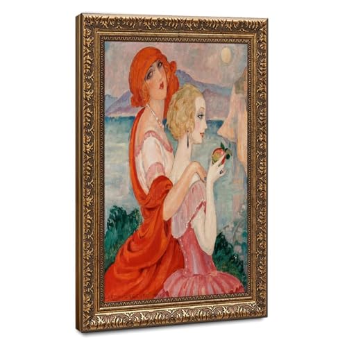 Toile Gerda Wegener On The Anacapri Road avec cadre en bois haut de gamme