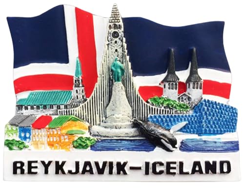 Imán decorativo 3D Reykjavik Islandia souvenir miniatura 1