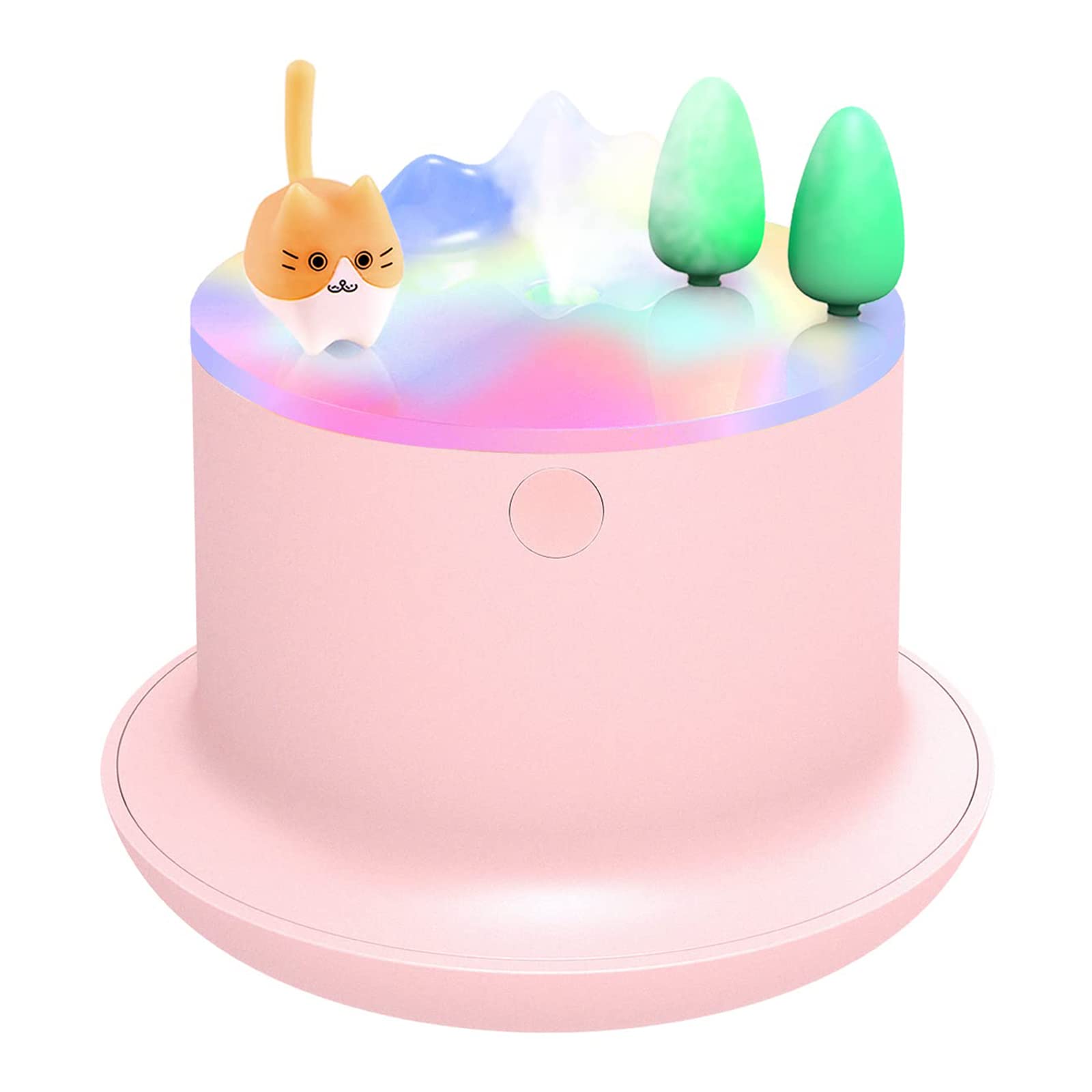 Small Humidifier, 20db Cute Humidifiers, Humidifiers for Baby With Colorful Light, Mini Humidifier, Humidifiers for bedroom Kids, Office, Home, Plant, Travel (Pink)