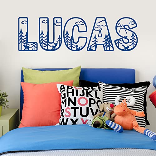 Vinilo decorativo nombre personalizado animales bosque miniatura 3