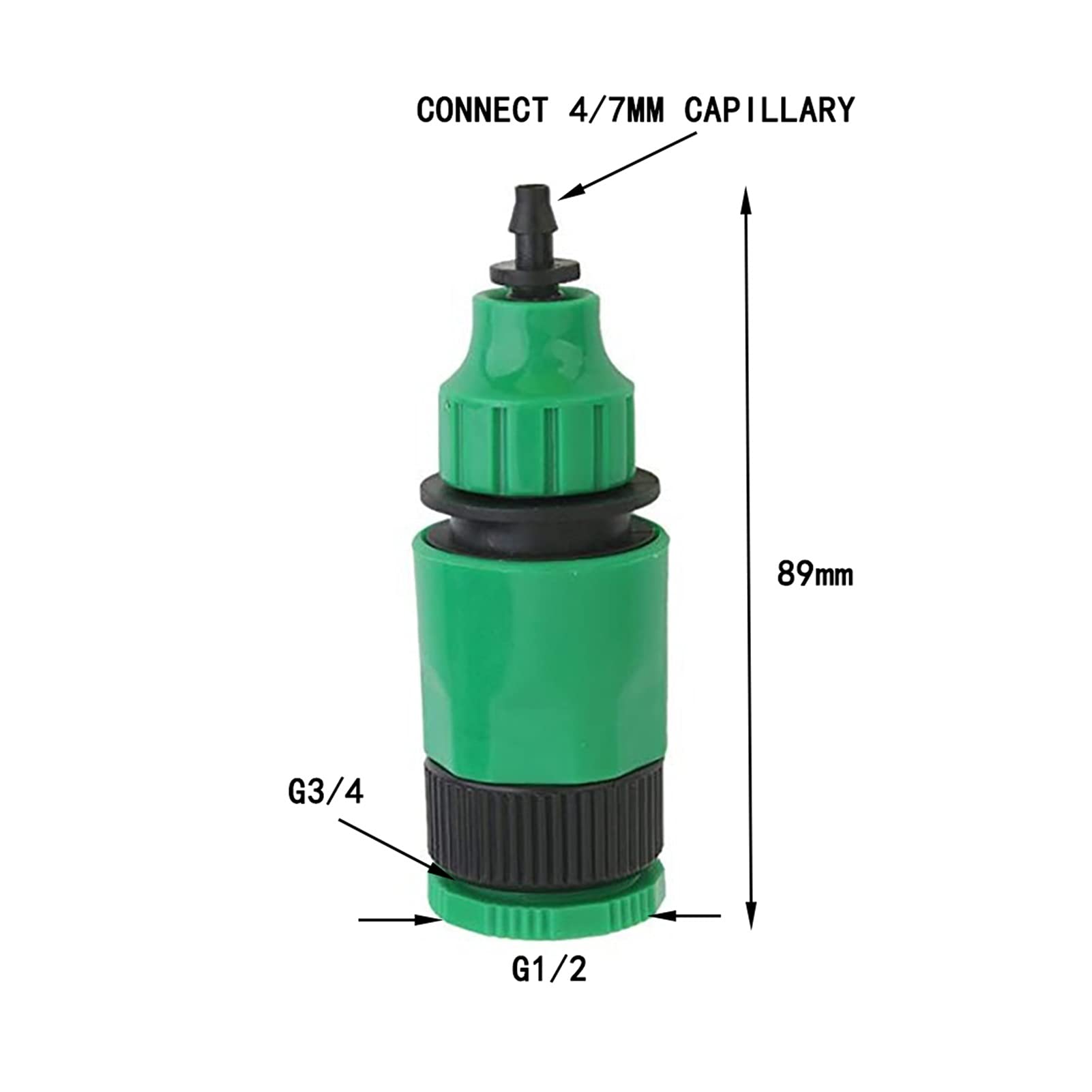 Garten Sanitäranschluss Ein-Wege-Schnellverbinder G1/2 und G3/4 Zoll 1/4 Zoll Schlauch und 3/8 Zoll 50 Stück Set IT121