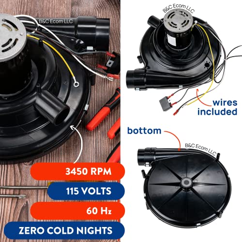 Furnace Blower Motor, Flue Draft Exhaust Inducer, Furnace Fan Vent, Motor Replacement Furnace Parts for A173, 1011350, 7062-4578, 7062-4832 & Many More by B&C Ecom LLC
