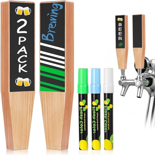 2PCS Wood Beer Tap Handle Keg Handle 3/8'-16 UNC thread Keg Tap Handle Beech Tap Handles for...