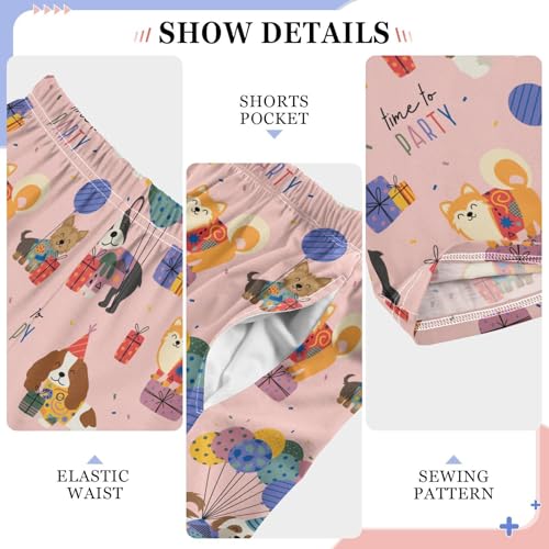 ZZXXB Bulldog Balloon Boys Long Pants Soft Trousers Elastic Waist Kids Lounge Bottoms with Pockets S-XL4