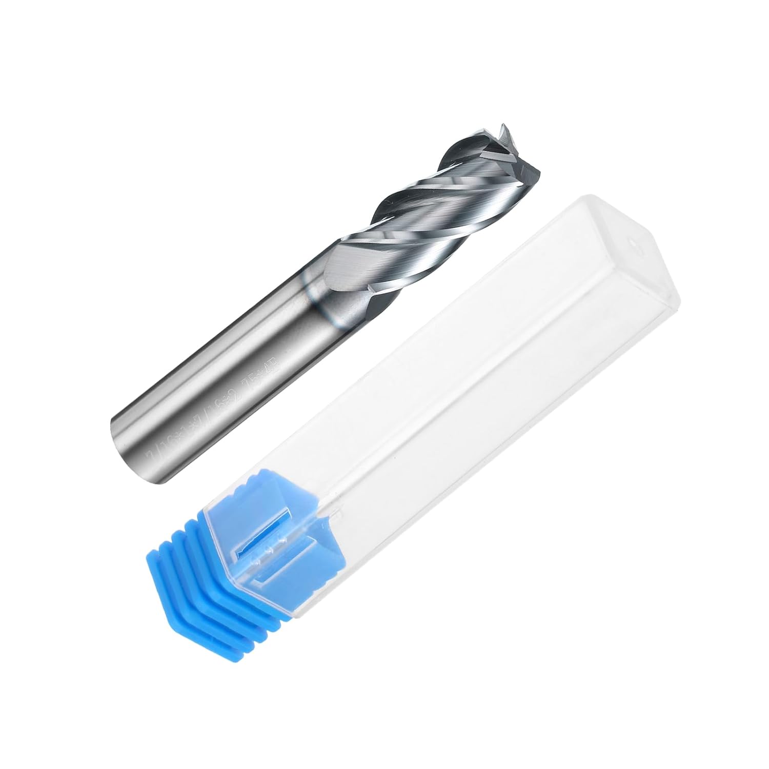 HARFINGTON Carbide Square Nose End Mill Bit 7/16" Cut Dia 4 Flutes TiAlN Coated Milling Cutter for Hardened Steel Metal (7/16" Shank 1" Cut Length 2-3/4" Long 30 Degree Helix HRC53-55)