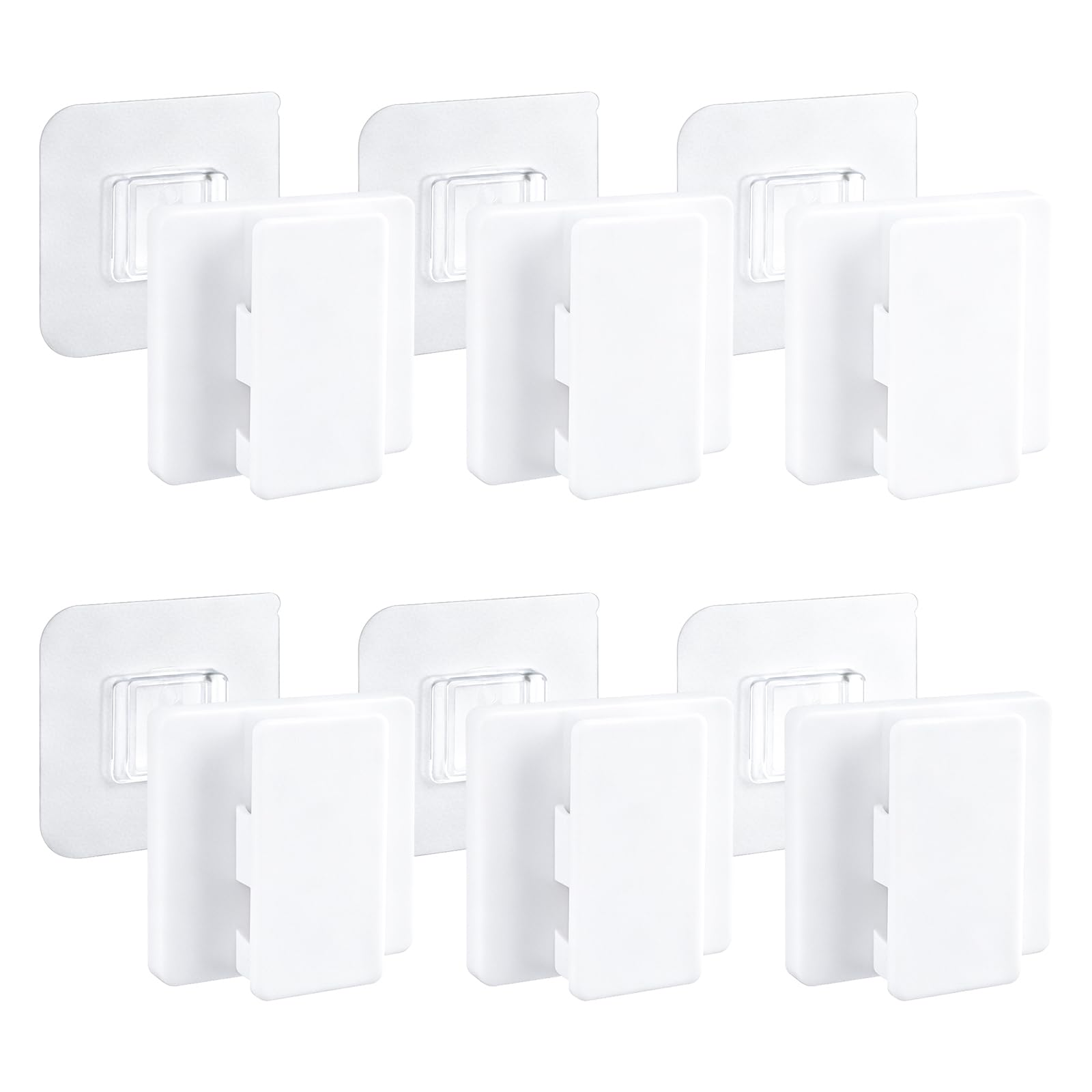 LOURCQVO 6 Pack Wall Dog Pee Pad Holder Clips, Adhesive Indoor Potty Training Pad Holder for Leg-Lifting Puppies, Sturdy Clamps with Anti-Slip Serrations for Wee Wee Pad, White