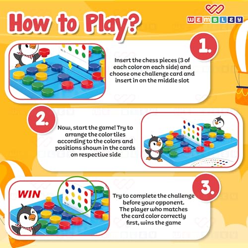 Image of Wembley Slide Puzzle for Kids 5+ Years | Brain Games for Children | Color Matching Puzzle Game | 2 Player Board Game | Toys for 5-7 Years | Puzzle Activity | Gift for Boys & Girls