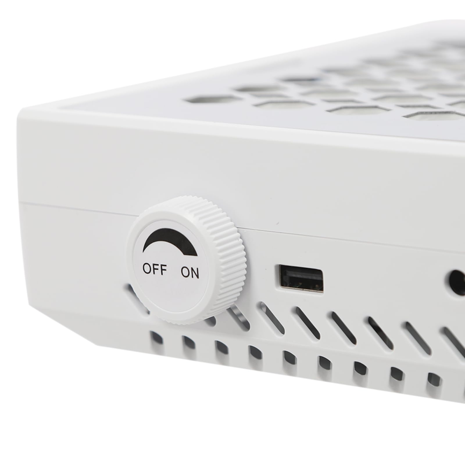 Aspirador de uñas profesional de 56 W, 4200 rpm, soporte de mano, PU (blanco)