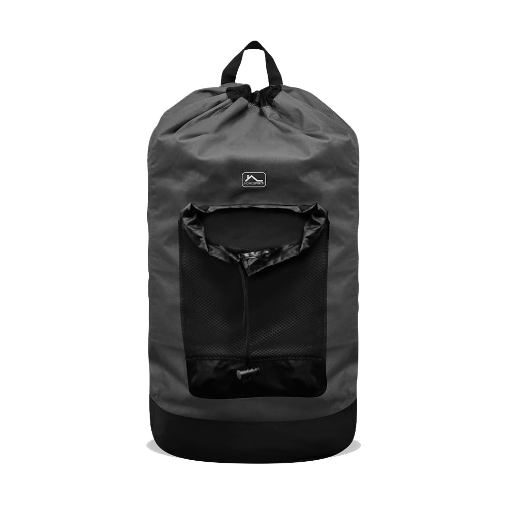 Home Spirit Travel Laundry Bag, Laundry Backpack big, over the door clothes hamper, For Home, Camping, RV, College Dorm Room Essentials, 600D Oxford Cloth, Durable, Holds Up To 40 LBS