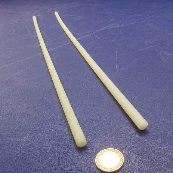 Natural Nylon 6/6 Fully Threaded Rod RH 3/8"-16 x 24 Length 2 Pcs