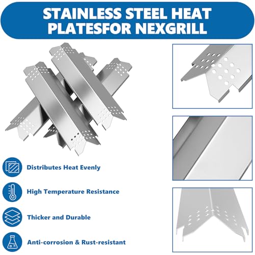 Image of Replacement Parts for Nexgrill 4-Burner 720-0830 720-0830H 720-0830D 720-0783C, Stainless Steel Grill Grate, Heat Shield Plates, Burner Tubes, Igniters Kit for Cuisinart CGG-7400 Replacement Parts