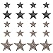 PandaHall 20pcs 4 Tailles Autocollants Strass Scintillants en Cristal d'étoile Autocollants Thermocollants Patchs étoiles pour la Décoration de la Maison de Robe (Noir, Gris)