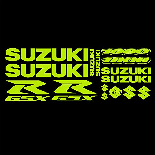 Suzuki GSXR 1000 Fluorescente Amarillo Pegatinas Gráficos X 10 piezas