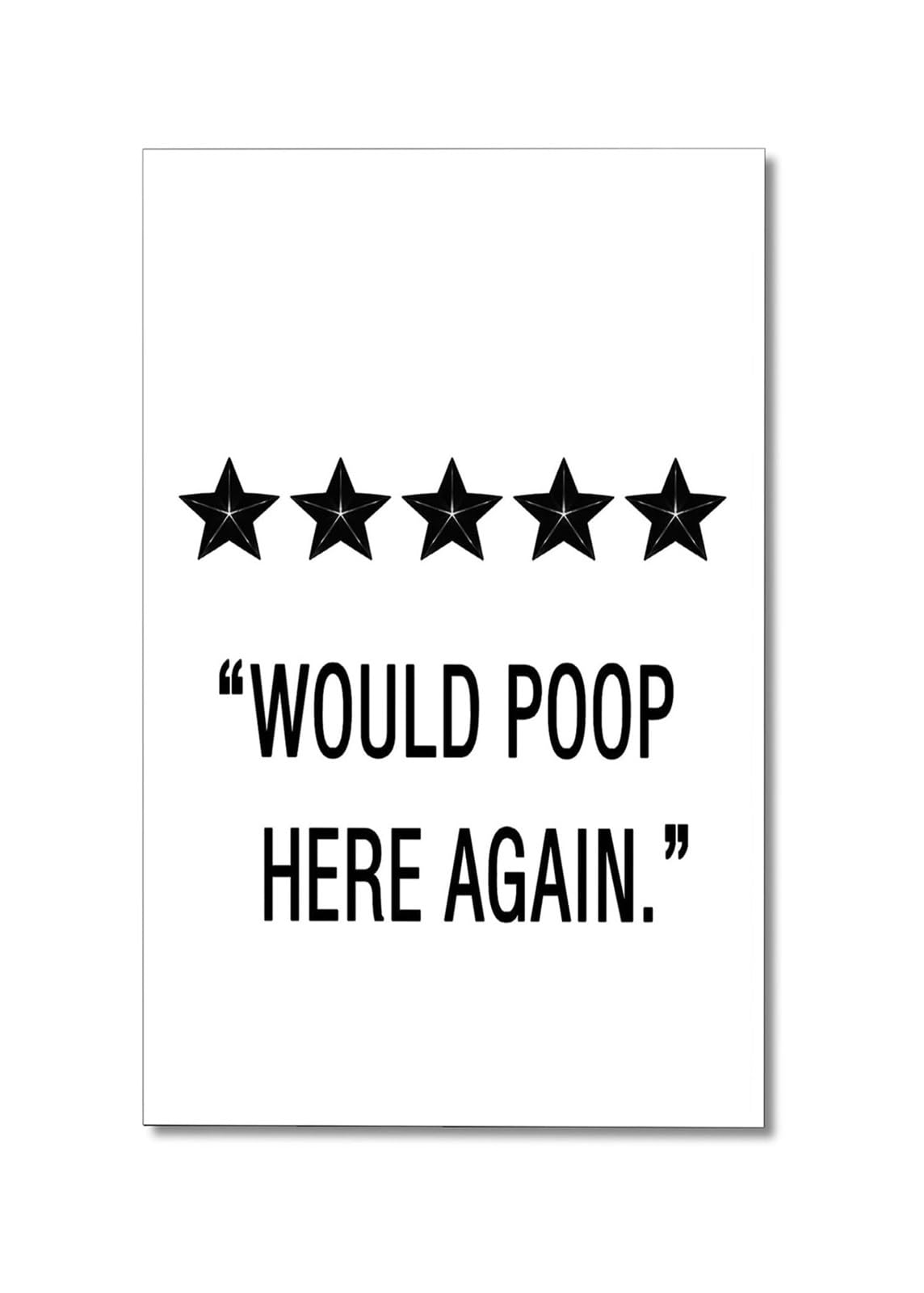 MQXFCZUX Modern Bathroom Art Metal Sign Minimalist Humor Would Poop Here Again Signage for Restroom Decor Black White Graphic Wall Plaque 8 X 12 inch