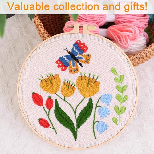 Image of REEWISLY Punch Needle Embroidery Kit, Embroidery Hoop, Essential Punch Needle Supplies,Ideal Punch Art for Beginners,DIY Adults Embroidery, Video Teaching (65219)