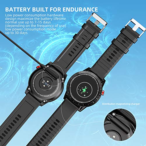 Smart Watch Fitness Tracker with Blood Pressure Heart Rate Sleep Monitor Multisport GPS Running Watch for Man Woman, Smartwatch for Android iOS Phone Full-Screen Touch IP68 Waterproof Watch