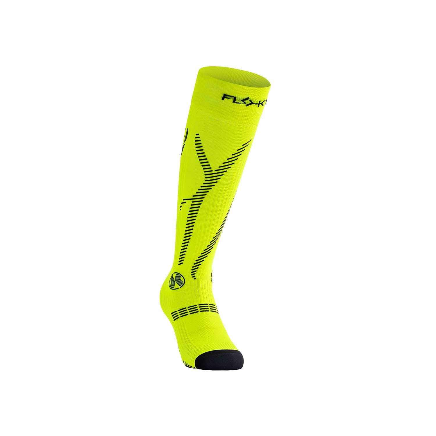 FLOKY GRF LONG Chaussettes biomécaniques de sport à fort impact Chaussettes de compression basket, volley, crossfit, hydrox, protection du tendon d'Achille et des muscles, réduction maximale des