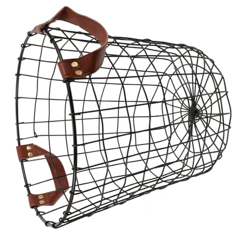 CHILDWEET Cesta De Leña De Hierro Para Almacenamiento De Leña Para Chimenea Diseño Redondo Y Portátil Capacidad Grande Para Uso Interior Y Exterior